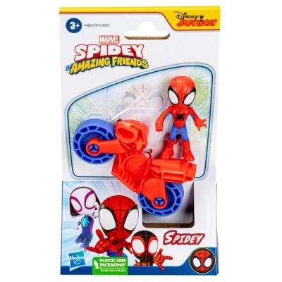 Комплект фигурка с мотоциклет, Spidey and his Amazing Friends, Spidey, F4001