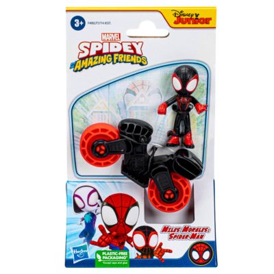 Комплект фигурка с мотоциклет, Spidey and his Amazing Friends, Miles Morales, F4002