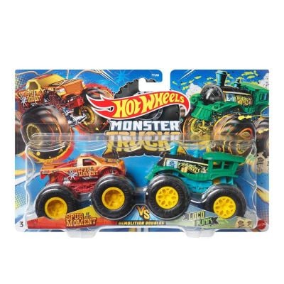 Комплект от 2 коли Monster Truck, Hot Wheels, Spus of the moment и Loco Punk, 1:64, HLT63
