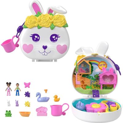 Комплект за игра с 2 кукли и 12 аксесоара Polly Pocket, Flower Garden Bunny, HKV36