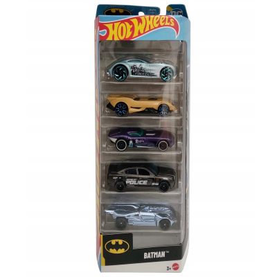 Комплект 5 колички Hot Wheels, Batman, JBJ76