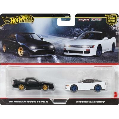 Комплект 2 метални колички, Hot Wheels, 1996 Nissan 180SX Type X и Nissan SilEighty, JBK96