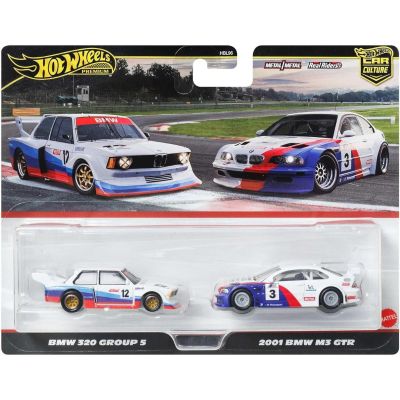 Комплект 2 метални колички, Hot Wheels, BMW 320 Group 5 и 2001 BMW M3 GTR, JBK99
