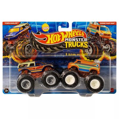 Комплект 2 колички Monster Truck, Hot Wheels, Town Hauler Vs Dodge Ram Van, JCC65