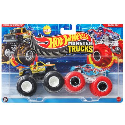 Комплект 2 колички Monster Truck, Hot Wheels, Ramblin Wrecker vs Totaled, JCC67