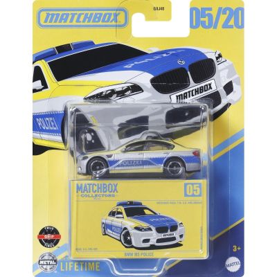 Метална количка, Matchbox, 1:64, BMW M5 Police, JCL36