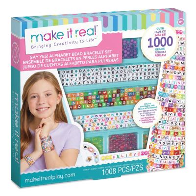 Комплект за изработване на гривни, Make It Real, Say Yes Alphabet Bead Bracelet, 1008 части
