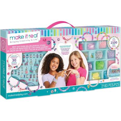Комплект за изработка на гривни, Make It Real, Best Day Ever, Deluxe Jewelry Studio, 2183 части