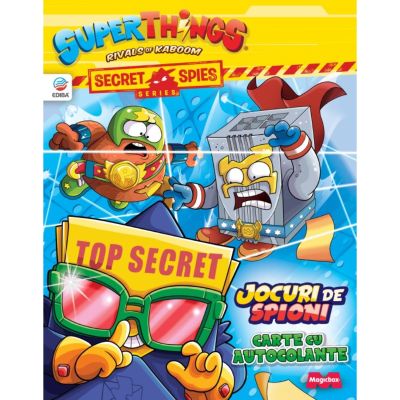 N00002433_001w 9788396724335 Книжка със стикери и фигурки, Superthings, Secret Spies