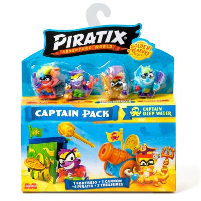 Комплект 4 фигурки, Piratix, Golden Treasure, Captain Deep Water