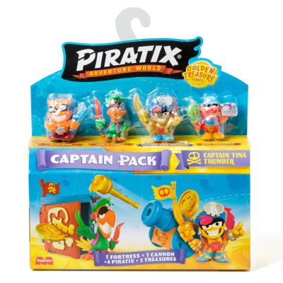 Комплект 4 фигурки, Piratix, Golden Treasure, Captain Tina Thunder