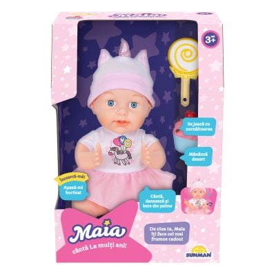 N00006158_001w 5947504026158 Кукла Мая пее Честит Рожден Ден (на румънски език)