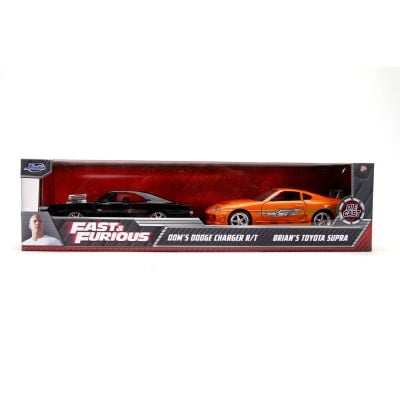 Комплект 2 метални превозни средства, Jada, Fast And Furious, Dodge Charger si Toyota Supra, 1:32