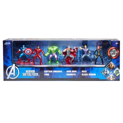 N00008818_001w 4006333088186 Комплект 6 метални мини фигурки, Jada, Marvel, 4 см