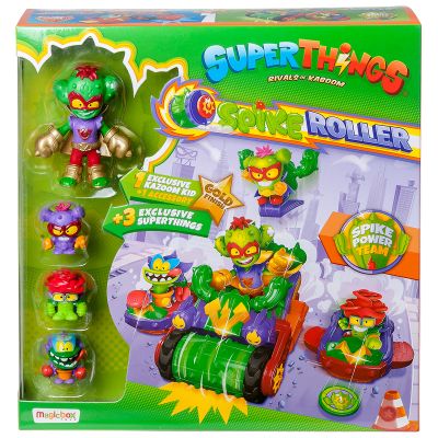 N00009021_001w 8431618016640 Комплект за игра с фигурки и превозно средство Spike Roller Cactus, Superthings, Kazoom Kid