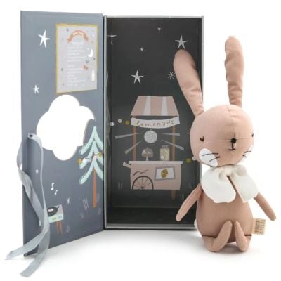 Плюшена играчка в подаръчна кутия, Picca Loulou, Зайче, Розово, 18 см