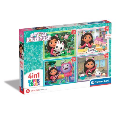 N00021524_001w 8005125215249 Пъзел 4 в 1 Gabbys Dollhouse, Clementoni, 16 части