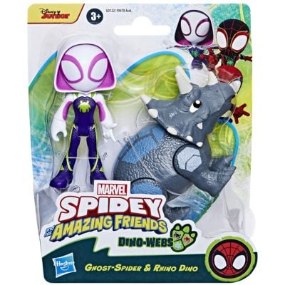 Комплект фигурки, Spidey and His Amazing Friends, Ghost Spider и Rhino Dino