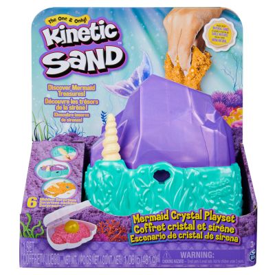 N00025237_001w 778988425237 Комплект за игра с пясък и формички, Kinetic Sand, Кристалите на сирените, 20137315