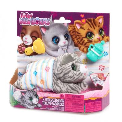 Плюшена играчка с аксесоари, FurReal, Коте, Сиво
