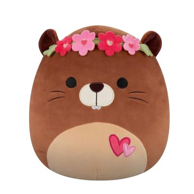 Плюшена играчка, Squishmallows, Бобърчето Чип със сърца, 19 см