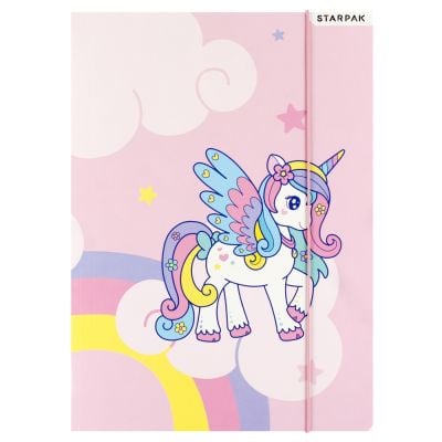Папка с ластик A4, Starpak, Unicorn