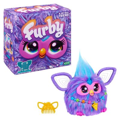 Интерактивна плюшена играчка, Furby, Лилава, 15 см