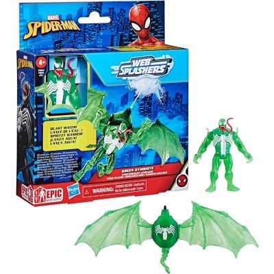Фигурка с превозно средство, Marvel Spider-Man, Web Splashers, Green Symbiote и Hydro Wing