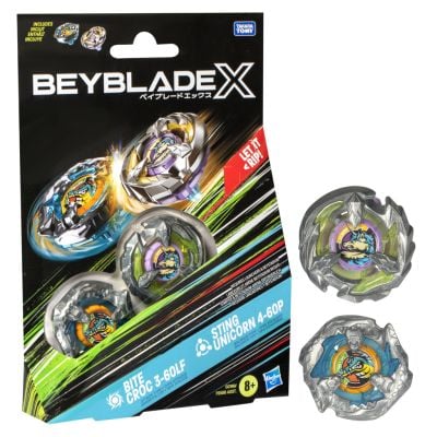 Комплект 2 играчки спинъри, Beyblade X, Bite Croc 3-60LF и Sting Unicorn 4-60P, G0199