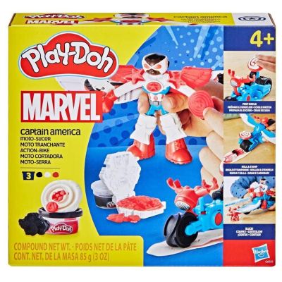 Комплект за игра с фигурка, Play-Doh, Marvel, Captain America и Moto Slicer, G0555