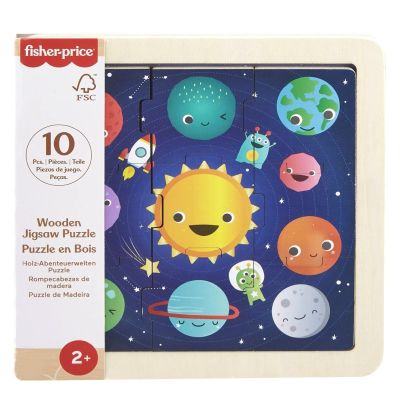 N000HXV15_HXV16 194735238613 Мини дървен пъзел, Fisher Price, Космос, 9 части, HXV16