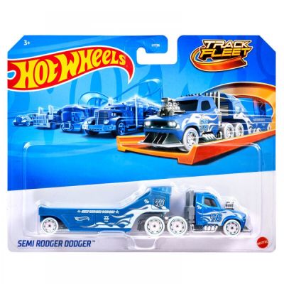 N000HYT56_HVF03 0194735255283 Комплект камион и ремарке, Hot Wheels, Track Fleet, Semi Rodger Dodger, HVF03