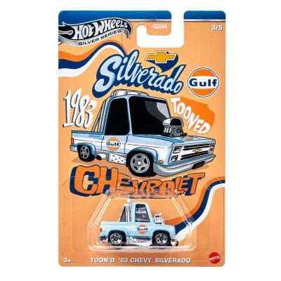 Метална количка, Hot Wheels, Gulf Tooned, Toon'D '83 Chevrolet Silverado, 1:64, JCB64