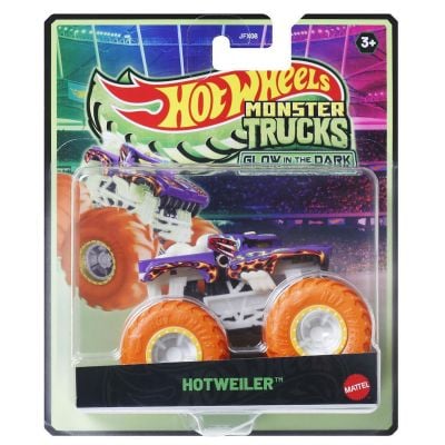 Количка Hot Wheels, Monster Truck, Glow In The Dark, Hotweiler, JFX19