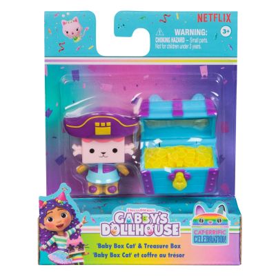 Комплект фигуркa и аксесоар, Gabbys Dollhouse, Baby Box Cat и Treasure Box, 20149924