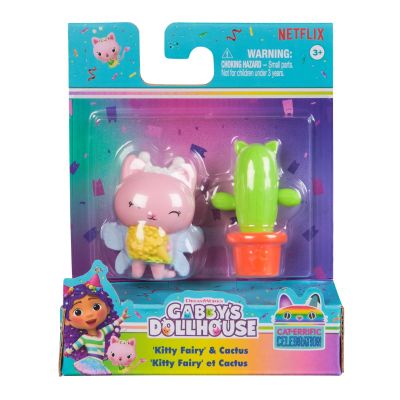 Комплект фигуркa и аксесоар, Gabbys Dollhouse, Kitty Fairy и Cactus, 20149927