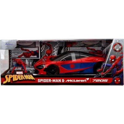 Комплект количка и фигурка, Jada, Marvel, Mclaren 720S и Spider-Man