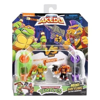 Комплект 2 фигурки Костенурките Нинджа, Akedo, Michelangelo Vs Bebop, S1