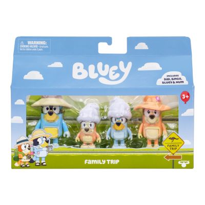 Комплект 4 фигурки, Bluey, Family Trip