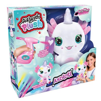 Плюшена играчка за оцветяване, Airbrush Plush, Light Up, Аксолотъл