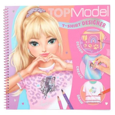 Книжка за оцветяване с шаблони и стикери, Depesche, TopModel T-Shirt Designer