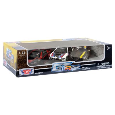 N01073752_001w 661732737529 Комплект 3 метални колички, Motormax, GT Racing, 1:43