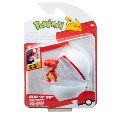 Фигурка в топка Clip N Go Pokemon S2, Magby и Premier Ball 