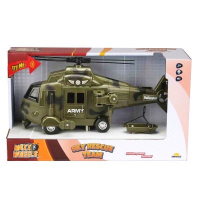 S00001997_005w 8680863019979 Военен хеликоптер със светлини и звуци, Maxx Wheels, 1:16, Зелен