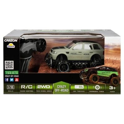 Високопроходим автомобил 4X4 с дистанционно управление, Crazon, Сив, 1:18