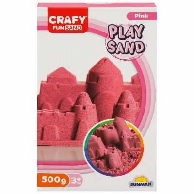 S01002236_001w 8680863022368 Кинетичен пясък, Crafy, Play Sand, 500гр, Розов