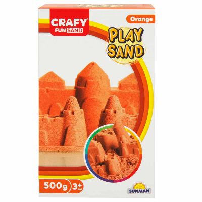 S00002239_001w 8680863022399 Кинетичен пясък, Crafy, Play Sand, 500гр, Оранжев
