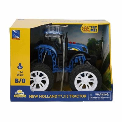 S00002243_001w 93577022438 Трактор със звуци, New Ray, New Holland T 7315, 1:24