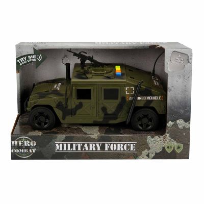 Военен джип със светлини и звуци, Hero Combat, 23 см, Зелен