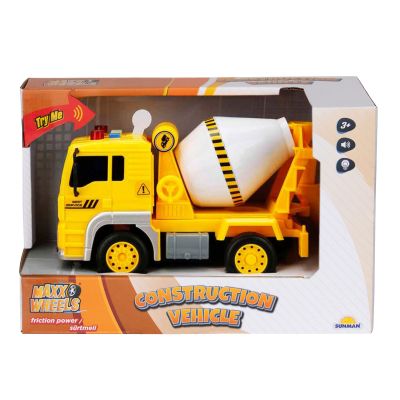 Строителна кола със светлини и звуци, Maxx Wheels, Бетонобъркачка, 20 см
